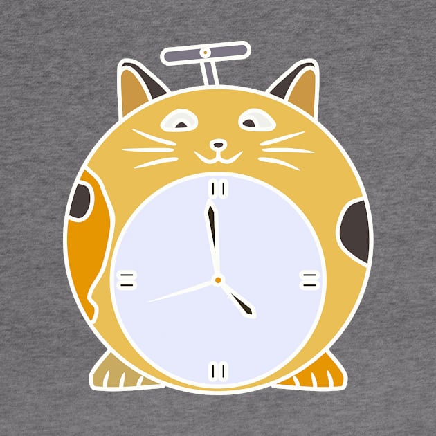 colorful round cat shaped alarm clock by bloomroge